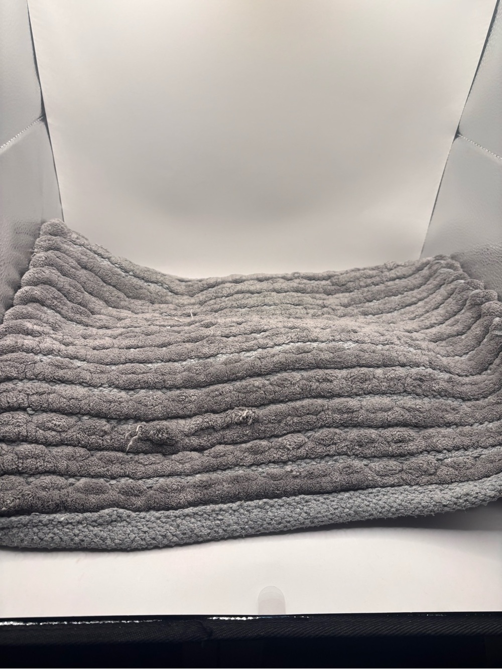 Plush Ribbed Throw Blanket - Grey